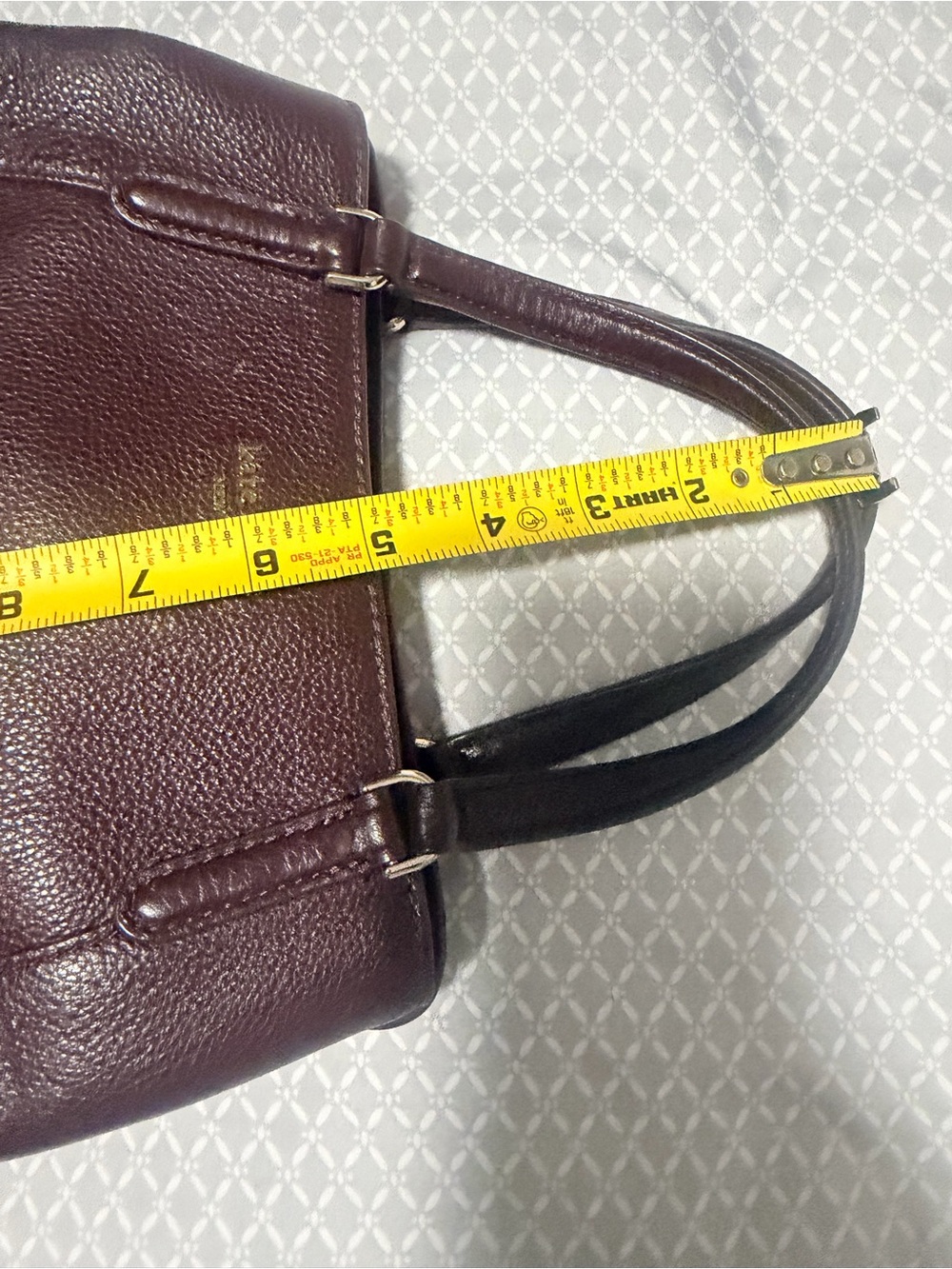 kate spade Deep Burgundy Pebbled Crossbody Leather Satchel with Top Handles - Picture 7 of 13